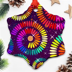 Abstract Background Spiral Colorful Snowflake Ornament (two Sides)