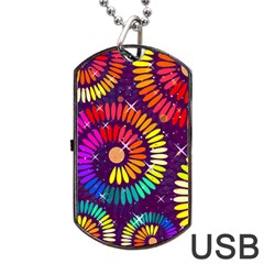 Abstract Background Spiral Colorful Dog Tag Usb Flash (one Side)