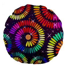 Abstract Background Spiral Colorful Large 18  Premium Round Cushions