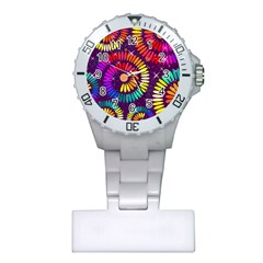 Abstract Background Spiral Colorful Plastic Nurses Watch