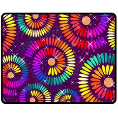 Abstract Background Spiral Colorful Double Sided Fleece Blanket (medium)  by HermanTelo