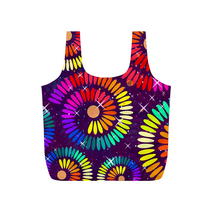 Abstract Background Spiral Colorful Full Print Recycle Bag (S)