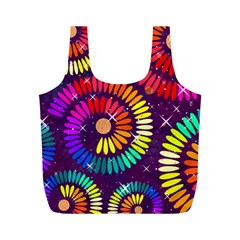 Abstract Background Spiral Colorful Full Print Recycle Bag (m)