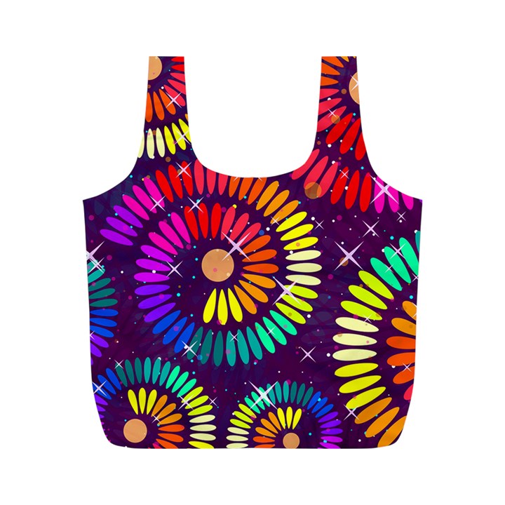 Abstract Background Spiral Colorful Full Print Recycle Bag (M)