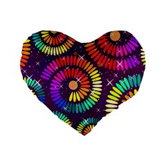 Abstract Background Spiral Colorful Standard 16  Premium Flano Heart Shape Cushions