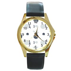 Apples Pears Continuous Round Gold Metal Watch by HermanTelo