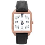 Apples Pears Continuous Rose Gold Leather Watch  Front