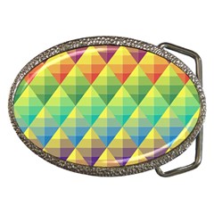 Background Colorful Geometric Triangle Belt Buckles