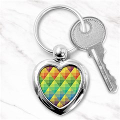 Background Colorful Geometric Triangle Key Chains (heart)  by HermanTelo