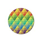 Background Colorful Geometric Triangle Rubber Round Coaster (4 pack)  Front