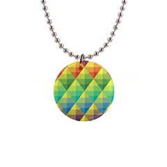 Background Colorful Geometric Triangle 1  Button Necklace by HermanTelo