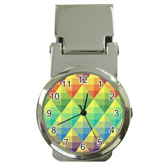 Background Colorful Geometric Triangle Money Clip Watches by HermanTelo