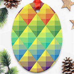 Background Colorful Geometric Triangle Oval Ornament (two Sides)