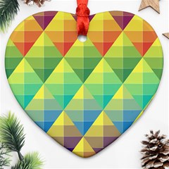 Background Colorful Geometric Triangle Heart Ornament (two Sides)