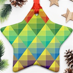 Background Colorful Geometric Triangle Star Ornament (two Sides)