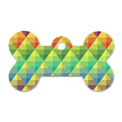 Background Colorful Geometric Triangle Dog Tag Bone (one Side)