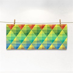 Background Colorful Geometric Triangle Hand Towel by HermanTelo