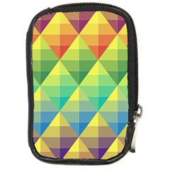 Background Colorful Geometric Triangle Compact Camera Leather Case