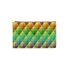 Background Colorful Geometric Triangle Cosmetic Bag (small) by HermanTelo