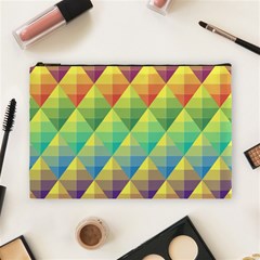 Background Colorful Geometric Triangle Cosmetic Bag (large)