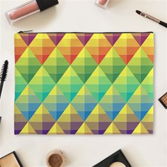 Background Colorful Geometric Triangle Cosmetic Bag (xl) by HermanTelo