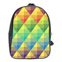 Background Colorful Geometric Triangle School Bag (large) by HermanTelo