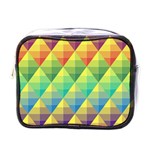 Background Colorful Geometric Triangle Mini Toiletries Bag (One Side) Front