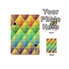 Background Colorful Geometric Triangle Playing Cards Double Sided (mini)