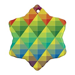 Background Colorful Geometric Triangle Snowflake Ornament (two Sides) by HermanTelo