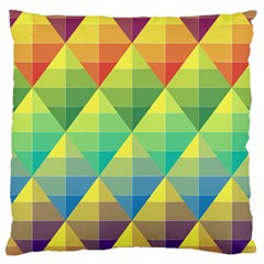 Background Colorful Geometric Triangle Large Cushion Case (two Sides) by HermanTelo