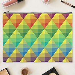 Background Colorful Geometric Triangle Cosmetic Bag (xxxl) by HermanTelo