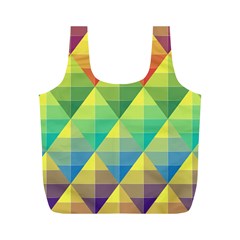 Background Colorful Geometric Triangle Full Print Recycle Bag (m)