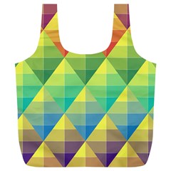 Background Colorful Geometric Triangle Full Print Recycle Bag (xl)