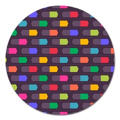 Background Colorful Geometric Magnet 5  (round)