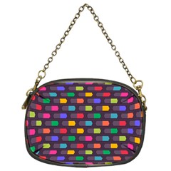 Background Colorful Geometric Chain Purse (two Sides)