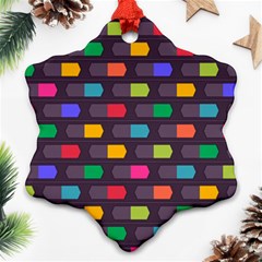 Background Colorful Geometric Snowflake Ornament (Two Sides)