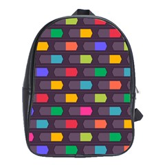 Background Colorful Geometric School Bag (xl) by HermanTelo