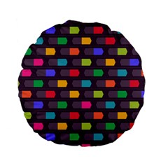 Background Colorful Geometric Standard 15  Premium Flano Round Cushions by HermanTelo