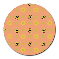 Bee Bug Nature Wallpaper Round Mousepads