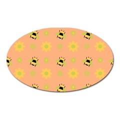 Bee Bug Nature Wallpaper Oval Magnet