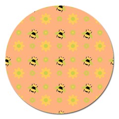 Bee Bug Nature Wallpaper Magnet 5  (Round)