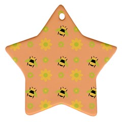 Bee Bug Nature Wallpaper Star Ornament (two Sides) by HermanTelo