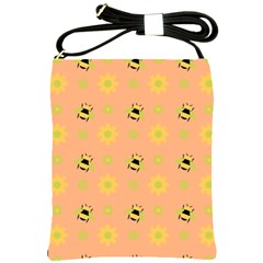 Bee Bug Nature Wallpaper Shoulder Sling Bag by HermanTelo