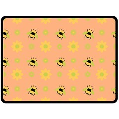 Bee Bug Nature Wallpaper Fleece Blanket (large) 