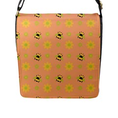 Bee Bug Nature Wallpaper Flap Closure Messenger Bag (l)