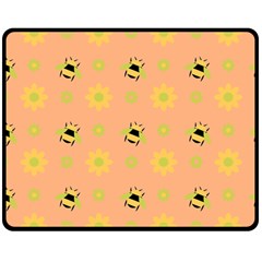 Bee Bug Nature Wallpaper Double Sided Fleece Blanket (medium) 