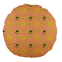 Bee Bug Nature Wallpaper Large 18  Premium Flano Round Cushions