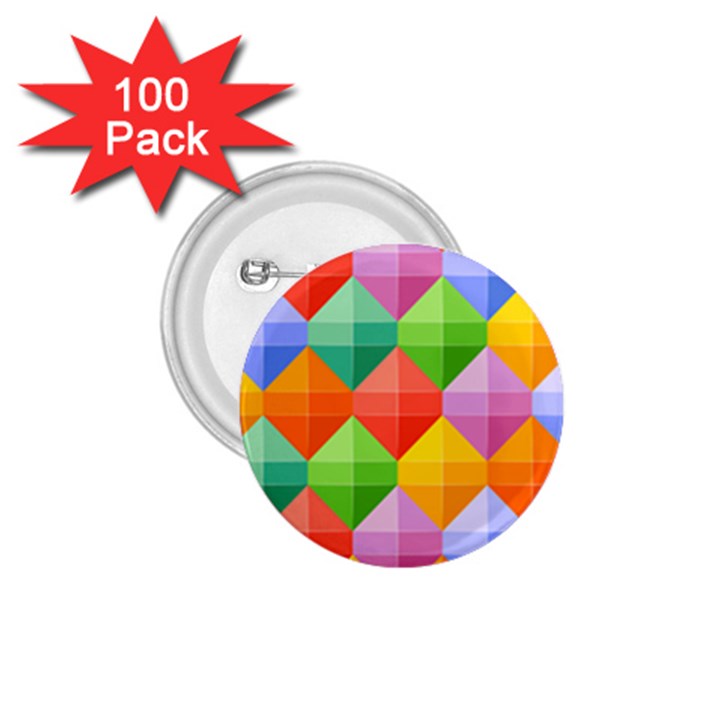 Background Colorful Geometric Triangle Rainbow 1.75  Buttons (100 pack) 