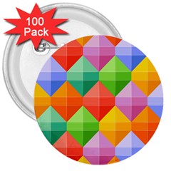 Background Colorful Geometric Triangle Rainbow 3  Buttons (100 Pack)  by HermanTelo