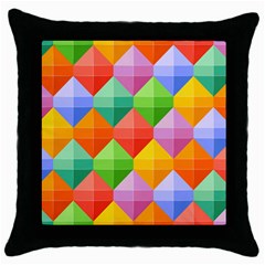 Background Colorful Geometric Triangle Rainbow Throw Pillow Case (black) by HermanTelo